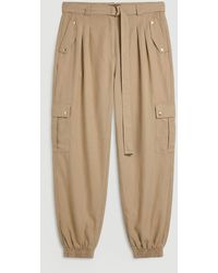 Karen Millen - Plus Size Cupro Utility Twill Woven Trouser - Lyst