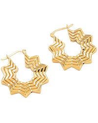 SEOL + GOLD - 18Ct Plate Spiderweb Hoops - Lyst