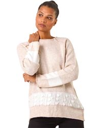 Roman - Sequin Colour Block Knit Jumper - Lyst