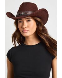 Boohoo - Studded Trim Western Cowboy Hat - Lyst