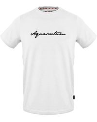 Aquascutum - Crew Neck Ribbed Collar Short Sleeve Jersey T-Shirt - Lyst