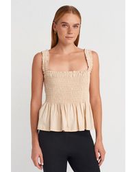 Dilvin - Square-Neck Frilly Sleeveless Blouse - Lyst