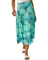 Roman - Marble Print Mesh Layer Skirt - Lyst