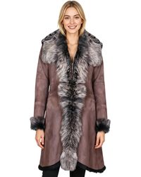 Infinity Leather - Toscana Sheep Suede Trench Coat- Celeste Sheepskin - Lyst