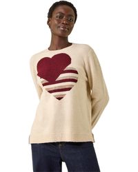 Roman - Heart Crew Neck Knit Jumper - Lyst
