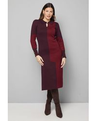 Wallis - Collared Geo Knitted Dress - Lyst