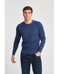 Kensington Eastside - Textured Knit Crew Neck Jumper - Lyst