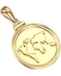 SEOL + GOLD - 18Ct Plate World Map Pendant - Lyst
