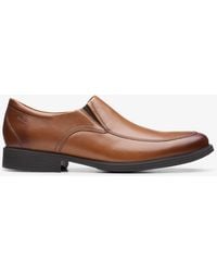 Clarks - Whiddon Step Dark Tan Lea Shoes - Lyst