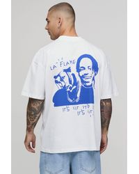 BoohooMAN - Oversized Travis Scott Flame License Printed T-Shirt - Lyst
