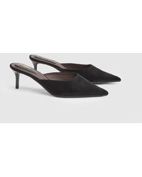 Faith - Becky Faux Suede Pointed Toe Medium Stiletto Heel Mules - Lyst