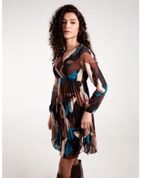 Blue Vanilla - Pleated Wrap Dress - Lyst