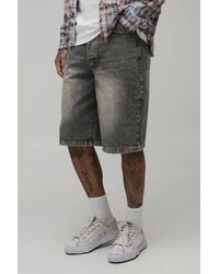 BoohooMAN - Tall Regular Rigid Denim Jorts - Lyst
