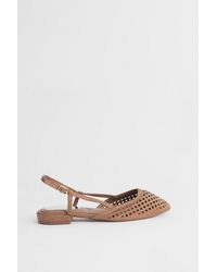 Oasis - Angie Faux Suede Cutout Sling Back Flat Shoes - Lyst