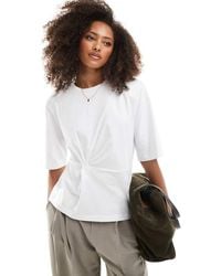 ASOS - Twist Detail Oversized T Shirt With Shoulder Pads - Lyst