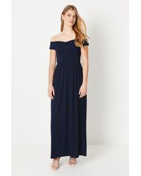 Debut London - By Coast Bardot Pleated Jersey Bridesmaids Dress - Lyst