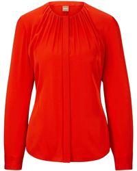 BOSS - Long Sleeve Regular Fit Blouse - Lyst