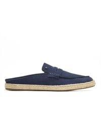 Base London - Diego Suede Blue Loafers - Lyst