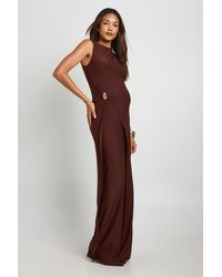 Boohoo - Maternity Trim Detail Ruched Maxi Dress - Lyst