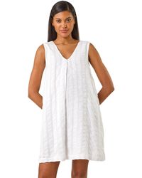 Roman - Textured Short A-Line Dress - Lyst