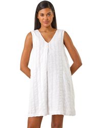 Roman - Textured Short A-Line Dress - Lyst
