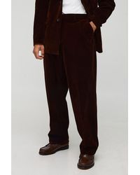 BoohooMAN - Relaxed Velour Pants - Lyst