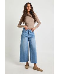 Boohoo - The High Waist Cropped Wide Leg Jean - Lyst