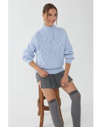 Hiccup - Textured Oversized High-Neck Sweater - Lyst