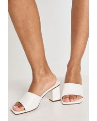 Boohoo - Wide Fit Low Block Heeled Mules - Lyst