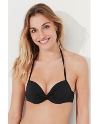 Penti - Solid Underwire Halter Bikini Top With Bow - Lyst