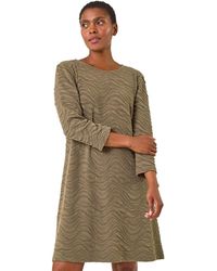 Roman - Wave Textured Stretch A-Line Dress - Lyst