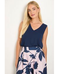 Wallis - Petite Chiffon V Neck Cami Top - Lyst