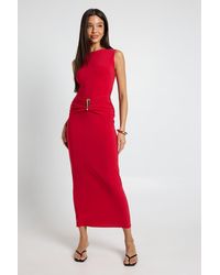 Boohoo - Double Layer Slinky Trim Detail Ruched Maxi Dress - Lyst