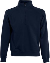 Fruit Of The Loom - Zip Neck Sweatshirt (Deep) Cotton - Lyst