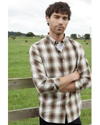 Threadbare - 'Flannel' Brushed Cotton Long Sleeve Check Shirt - Lyst
