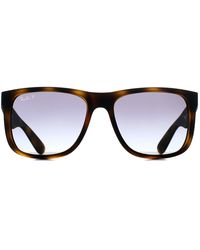 Ray-Ban - Rectangle Matte Havana Gradient Polarized Rb4165 Justin - Lyst
