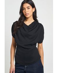 Boohoo - Chiffon High Cowl Neck Top - Lyst