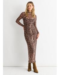 Gini London - Mesh Animal Print Jersey Maxi Dress - Lyst