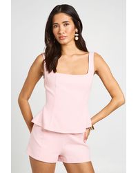Boohoo - Scoop Neck Tailored Peplum Top - Lyst