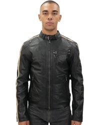 Infinity Leather - Cafe Racing Striped Jacket-Marseille - Lyst