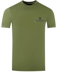 Aquascutum - London Aldis Brand Logo On Chest Army T-Shirt Cotton - Lyst