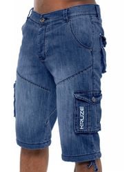Kruze By Enzo - Kruze Herren Cargo Combat Shorts - Lyst