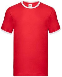 Fruit Of The Loom - Ringer Contrast T-Shirt Cotton - Lyst