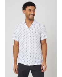 Brave Soul - Revere Collar Polka Dot Short Sleeve Shirt - Lyst