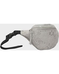 Assots London - 'noah' Grey Python Snake Leather Bum Belt Bag - Lyst