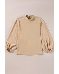 Azura Exchange - Parchment Swiss Dot Balloon Sleeve Loose Blouse - Lyst