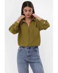 Hiccup - Linen Long Sleeve Shirt With Pocket - Lyst
