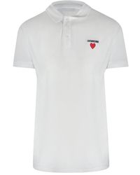 Moschino - Love Heart Logo Polo Shirt Cotton - Lyst