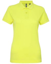 Asquith & Fox - Ladies Short Sleeve Performance Blend Polo Shirt (Neon) - Lyst