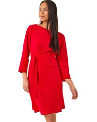 Roman - Petite Tie Waist Front Dress - Lyst